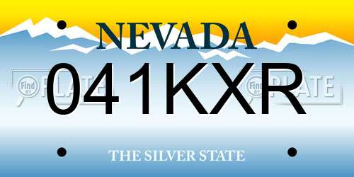 041KXR Nevada License Plate