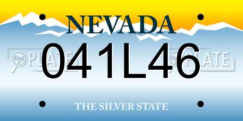 041L46 Nevada License Plate