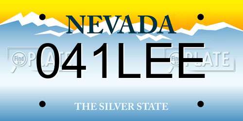 041LEE Nevada License Plate