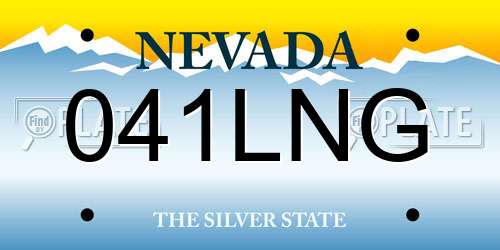 041LNG Nevada License Plate