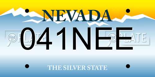 041NEE Nevada License Plate