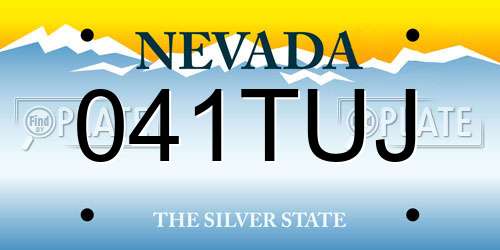041TUJ Nevada License Plate