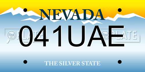 041UAE Nevada License Plate