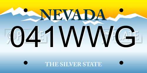 041WWG Nevada License Plate
