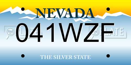 041WZF Nevada License Plate