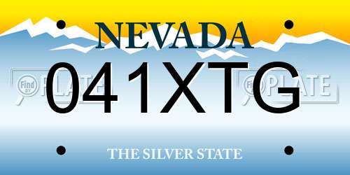 041XTG Nevada License Plate