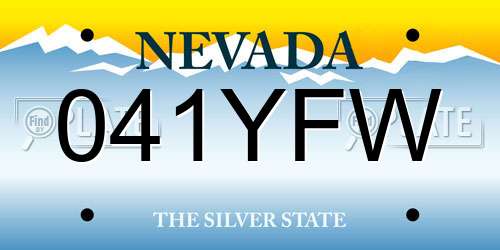 041YFW Nevada License Plate