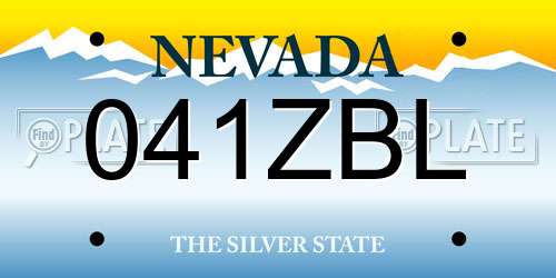 041ZBL Nevada License Plate