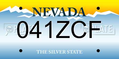 041ZCF Nevada License Plate