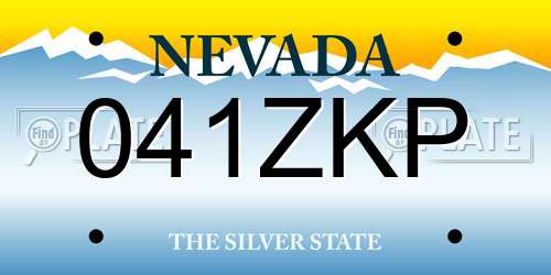 041ZKP Nevada License Plate