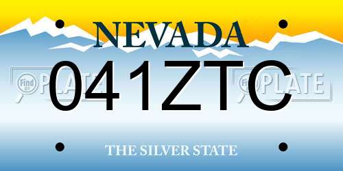041ZTC Nevada License Plate
