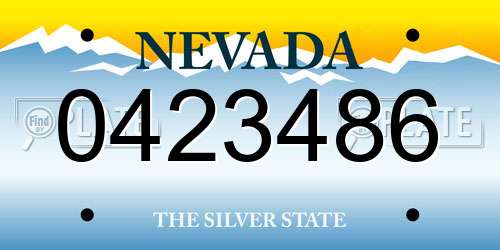 0423486 Nevada License Plate