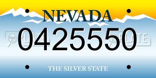 0425550 Nevada License Plate