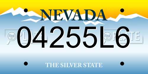 04255L6 Nevada License Plate