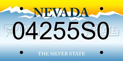 04255S0 Nevada License Plate