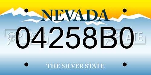 04258B0 Nevada License Plate