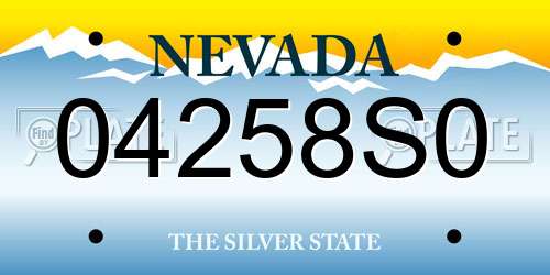 04258S0 Nevada License Plate