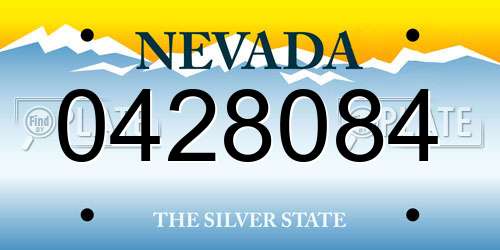0428084 Nevada License Plate
