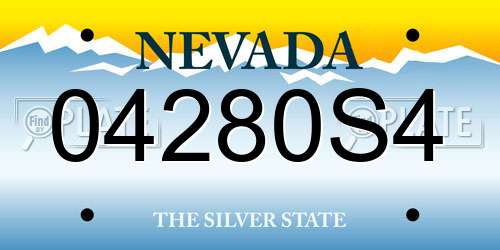 04280S4 Nevada License Plate