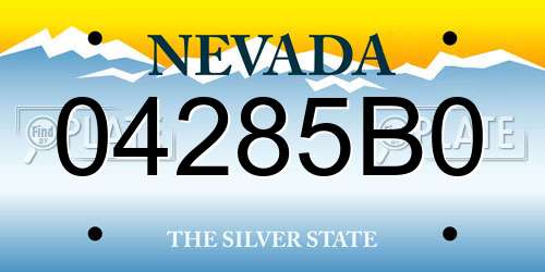 04285B0 Nevada License Plate