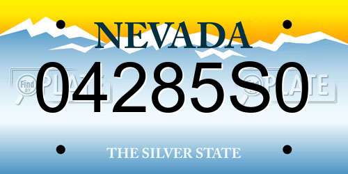 04285S0 Nevada License Plate