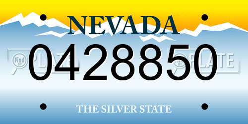 0428850 Nevada License Plate