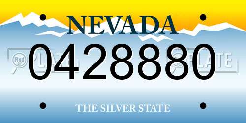 0428880 Nevada License Plate