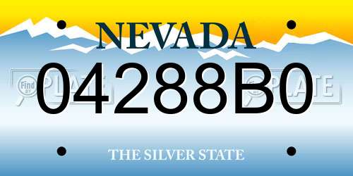 04288B0 Nevada License Plate