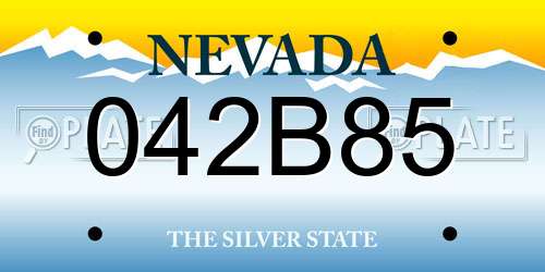 042B85 Nevada License Plate
