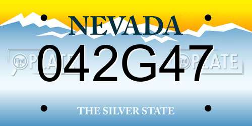 042G47 Nevada License Plate