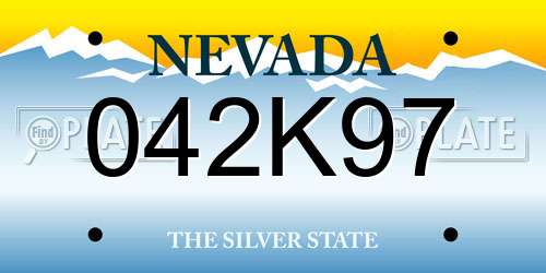 042K97 Nevada License Plate