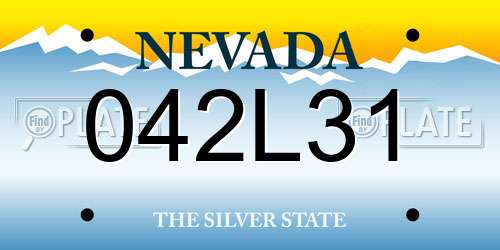 042L31 Nevada License Plate
