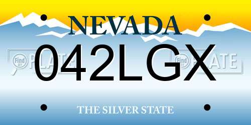 042LGX Nevada License Plate