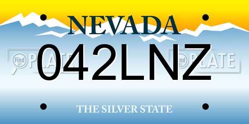 042LNZ Nevada License Plate