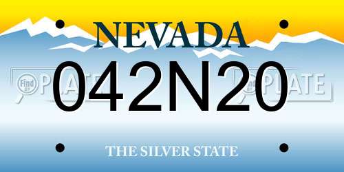 042N20 Nevada License Plate