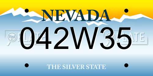 042W35 Nevada License Plate