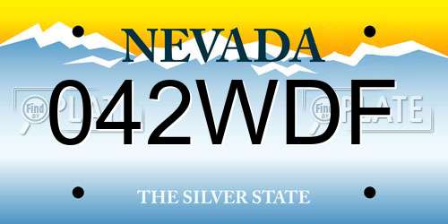 042WDF Nevada License Plate