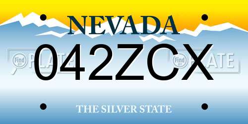 042ZCX Nevada License Plate
