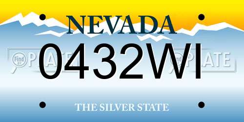 0432WI Nevada License Plate