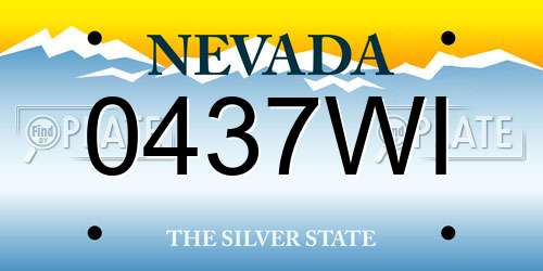 0437WI Nevada License Plate