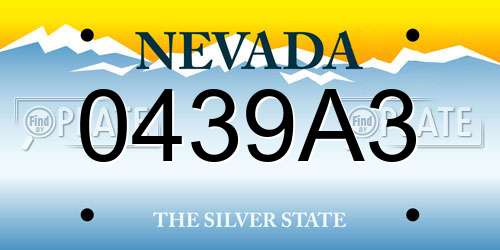 0439A3 Nevada License Plate