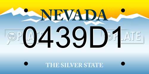 0439D1 Nevada License Plate