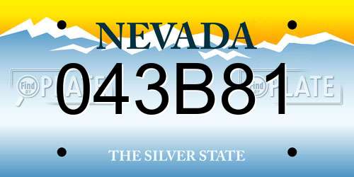 043B81 Nevada License Plate