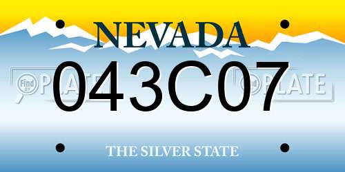 043C07 Nevada License Plate