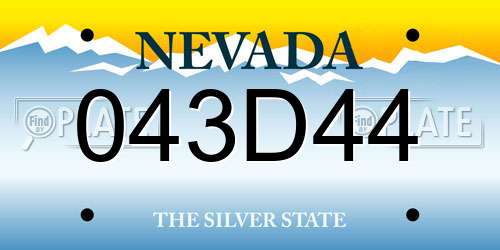 043D44 Nevada License Plate