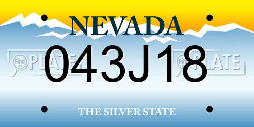 043J18 Nevada License Plate