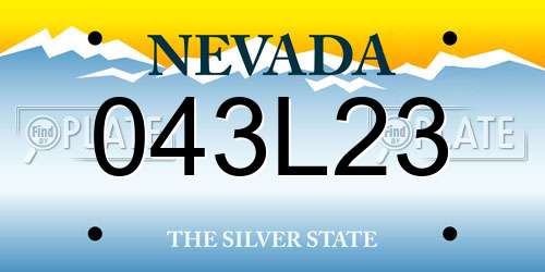 043L23 Nevada License Plate