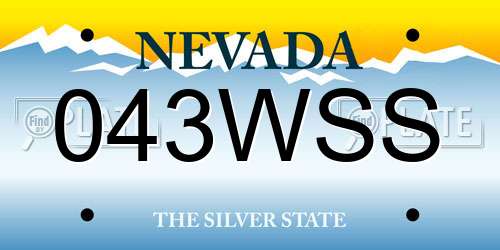 043WSS Nevada License Plate