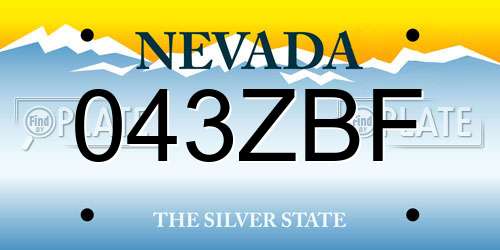 043ZBF Nevada License Plate