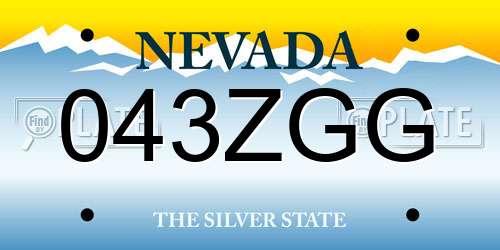 043ZGG Nevada License Plate